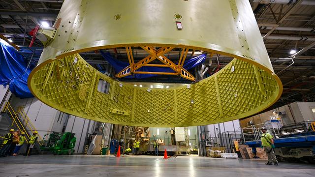 NASA image: Forward Skirt for Artemis III SLS Core Stage Moves for Next Phase of Production